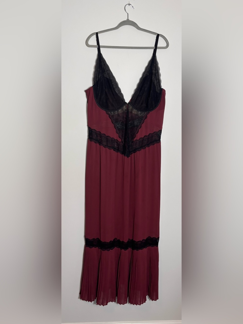Sophie Theallet for CACIQUE Chiffon Lace Long Nightgown Size 22/24 NWT Romantic